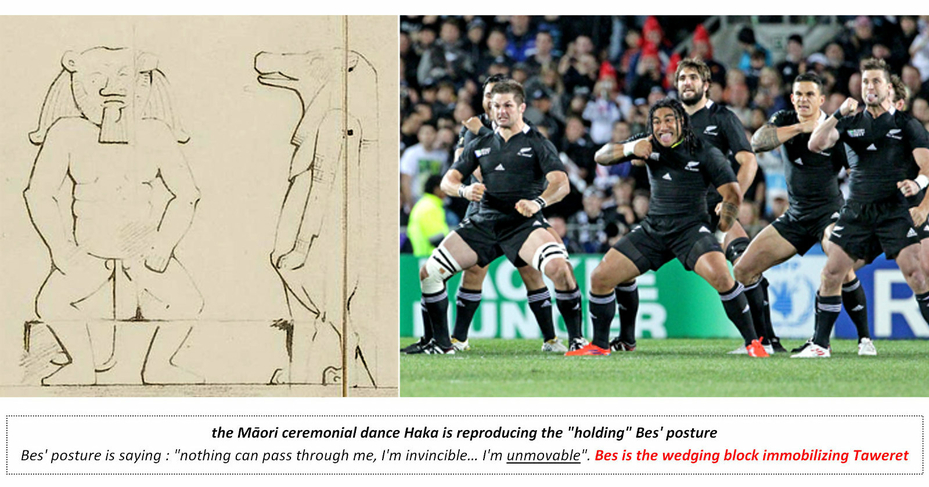 Maori Haka Ceremonial Performance Rugby Bes Dwarf God Deity of Childbirth Protection Ancient Egyptian
